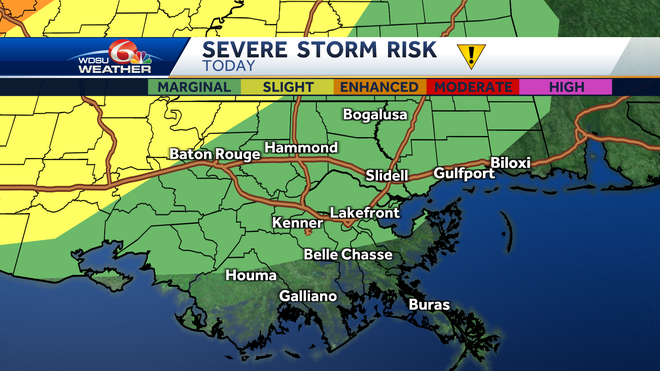 New Orleans severe weather Saturday