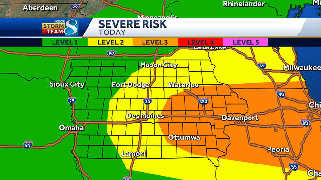 Severe weather risk today