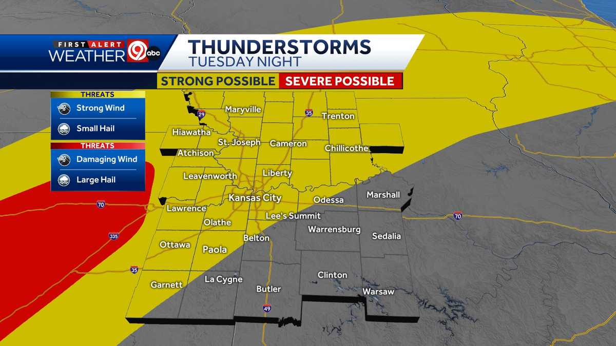 Kansas City weather: Rain, severe thunderstorms in the forecast