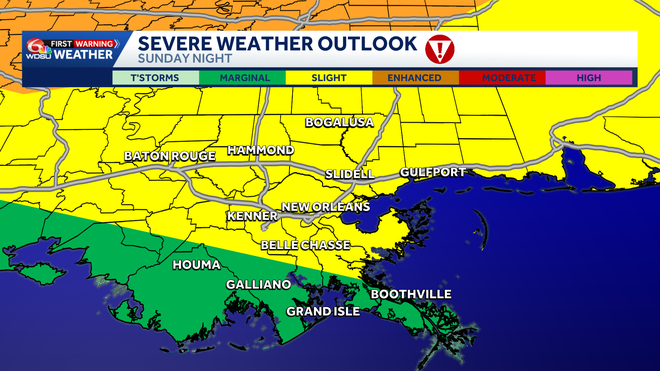 Warm and breezy on Sunday, severe weather possible Sunday night