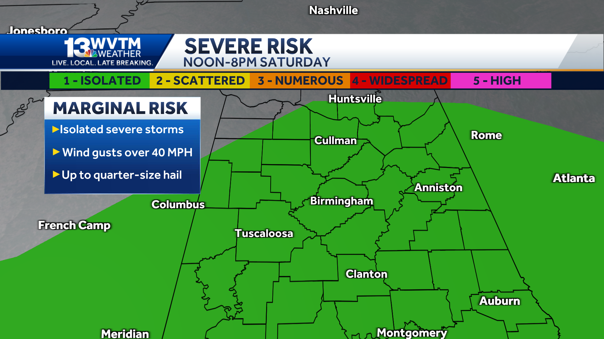 Severe Storms Are Possible On Saturday With Strong Gusts And Hail