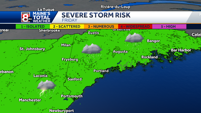 Hot and muggy Friday in Maine with more strong thunderstorms