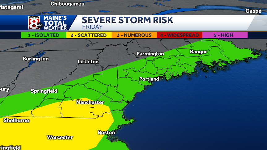 Severe storm threat growing for Maine on Friday
