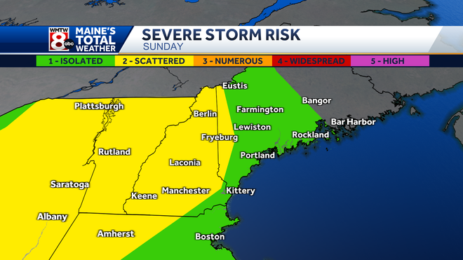 Severe storms move in Sunday afternoon