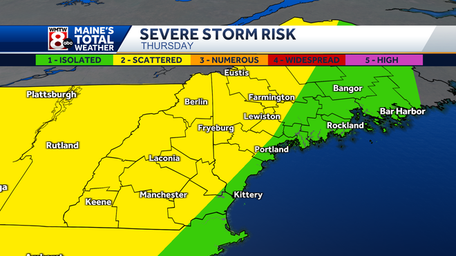 Maine could see severe storms Thursday with damaging wind threat