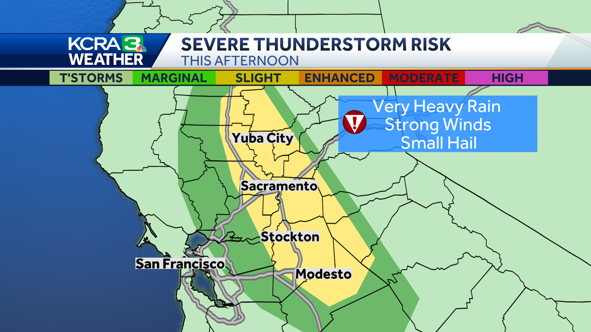 Storm Prediction Center puts Sacramento at slight risk for a tornado