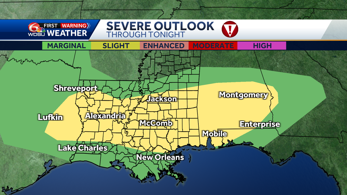 New Orleans severe storms bring chance for tornadoes Friday