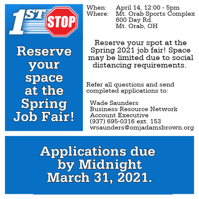 Looking to hire? Reserve spot at April job fair at Mt. Orab Sports Complex