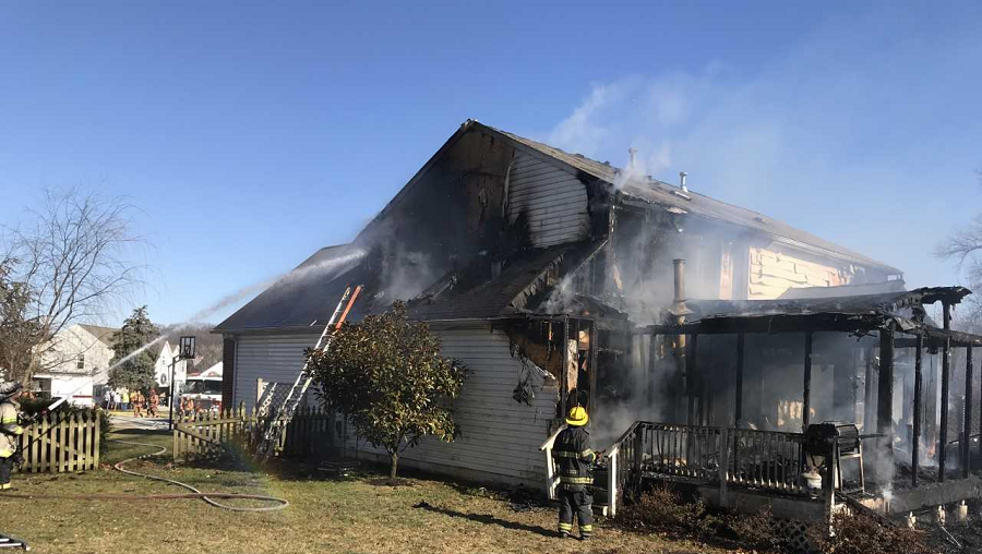 York fire sends heavy smoke into the air