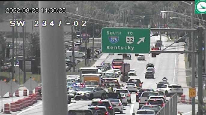 A crash is blocking lanes along State Route 28 in Milford