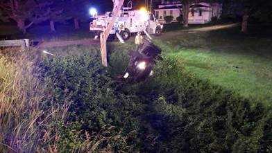 Man in serious condition after crashing into utility pole