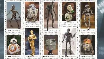 A new panel of stamps feature the droids from the "Star Wars" films.
