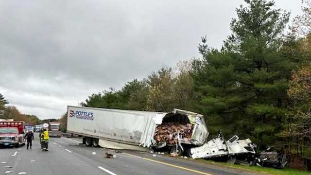 Cargo, fuel spilled on Mass. highway after tractor-trailers crash - Vimarsana News