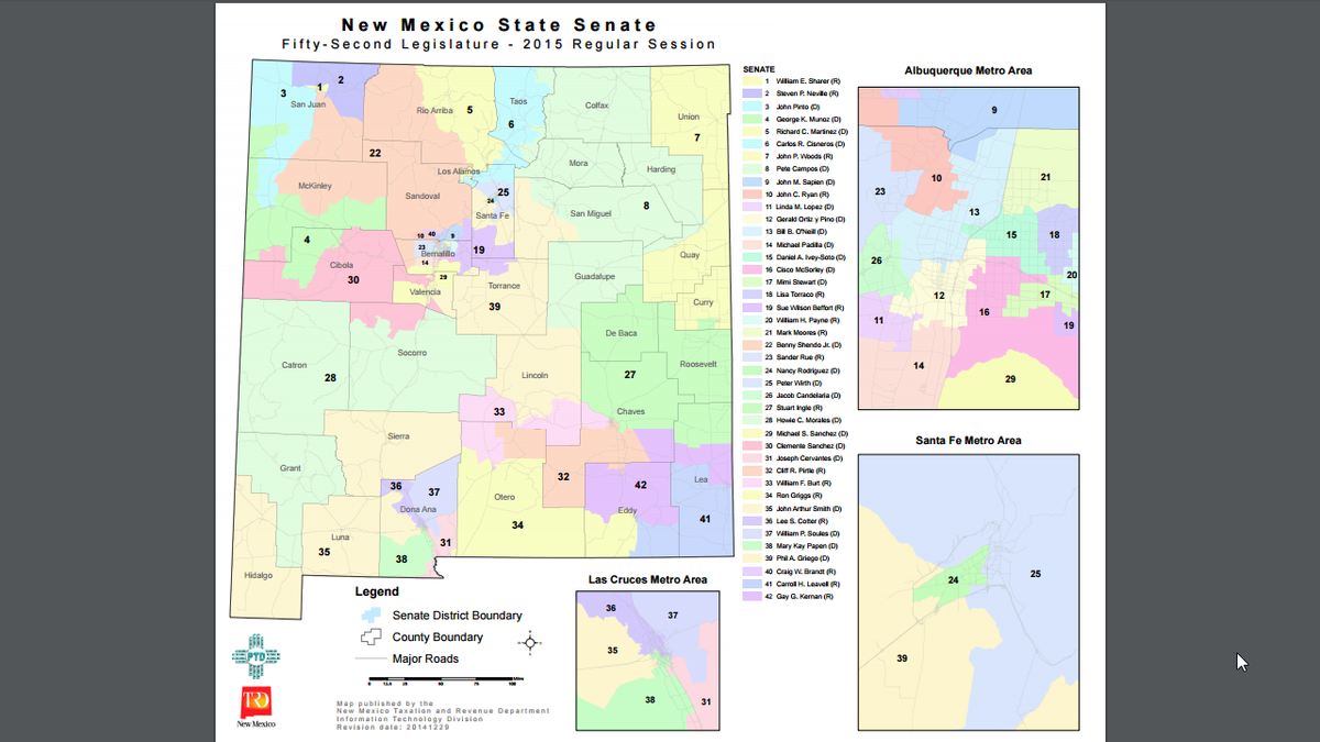 New Mexico Senate Races by District