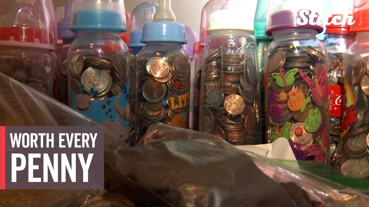 Couple collecting coins in bottles to raise money to adopt new baby