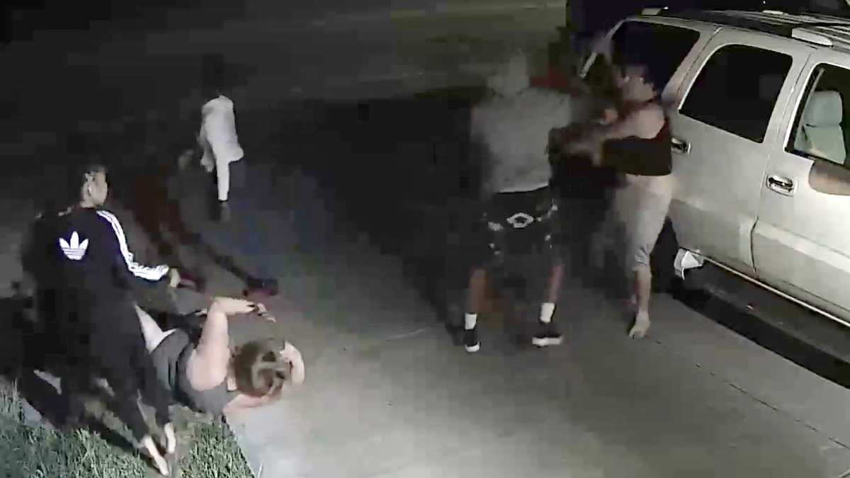 CAUGHT ON CAMERA Woman, man attacked by group in Stockton