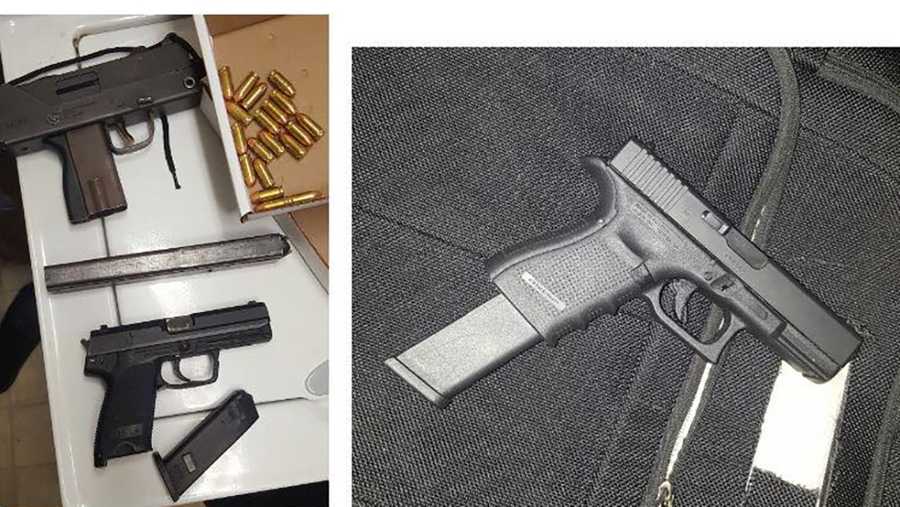 Officers seized a MAC-10 submachine gun, a loaded Glock .40 caliber handgun and a HK 9 9mm pistol during a traffic stop on Saturday, Dec. 10, 2016, the Stockton Police Department said.