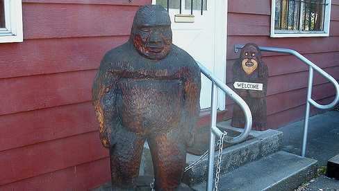 Stolen Bigfoot statue which used to rest outside of the Bigfoot Museum  in Felton.