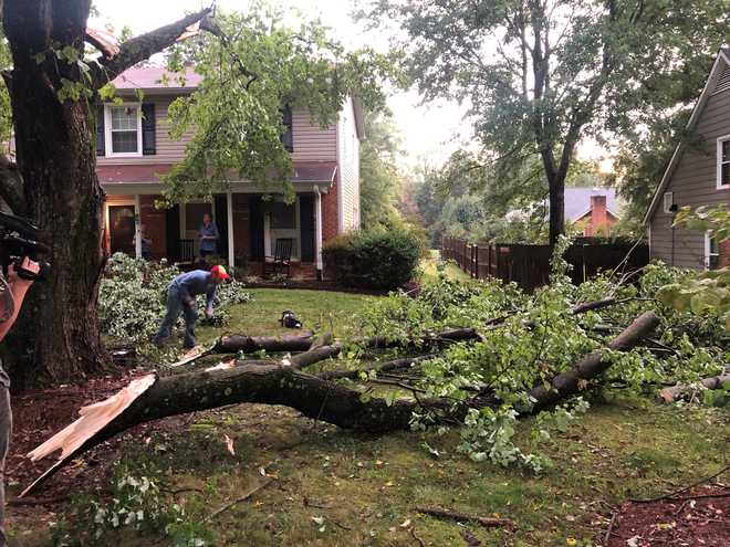 Storm winds shock Kernersville neighborhood, slam trees into homes