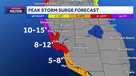 Peak storm surge forecast