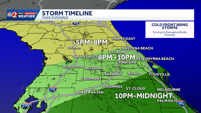 Strong storms possible in Central Florida this evening