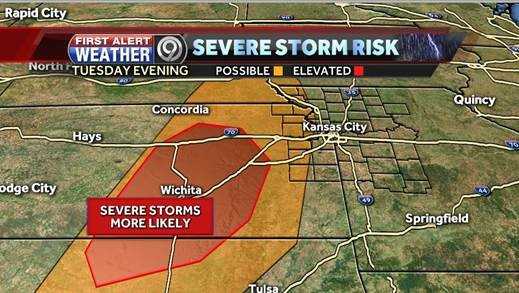 Thunderstorms expected to roll through KC this evening