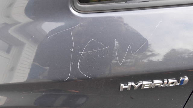 Antisemitic slur found scrawled on car with slashed tires - Vimarsana News