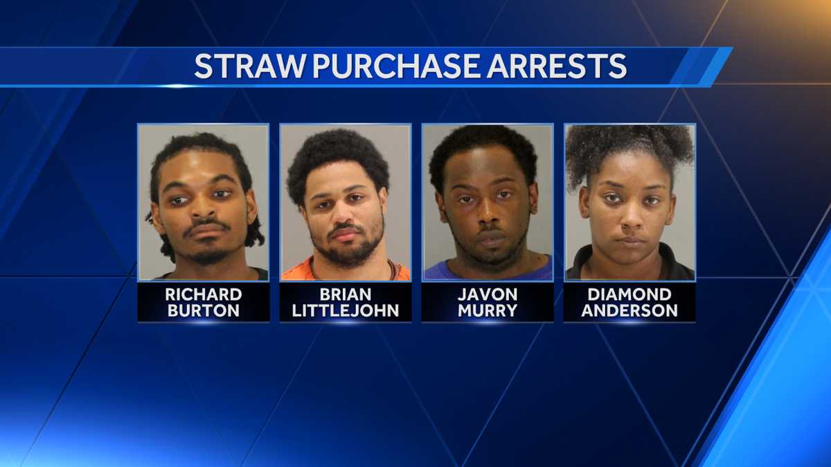 Four arrested for illegal gun purchases, police say