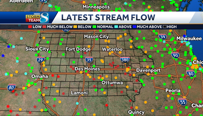 Iowa drought conditions lead to low soil moisture and low rivers