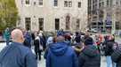 Striking Post-Gazette workers picketed in front of owners John Block's  house today