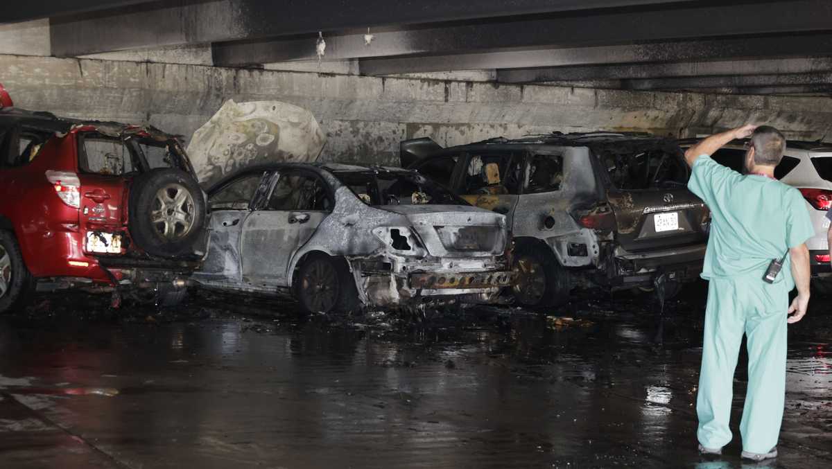 4 cars catch fire in St. Vincent Hospital parking garage in Worcester