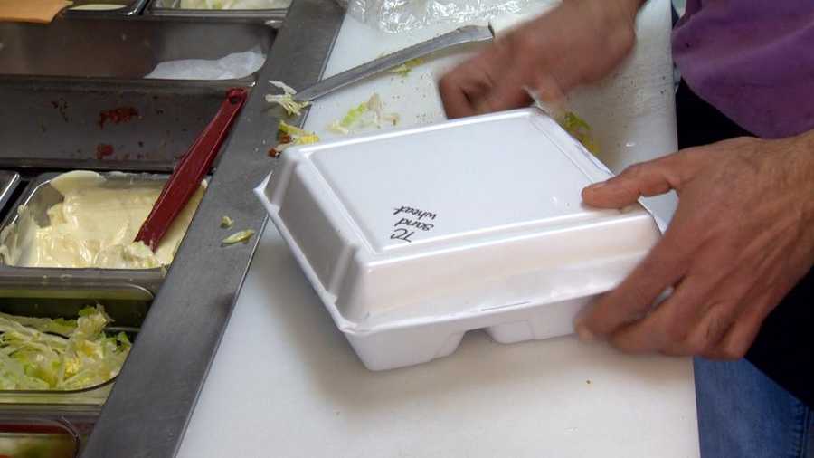 Styrofoam takeout container