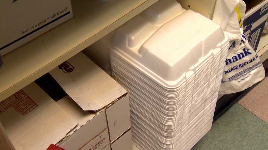 Styrofoam takeout containers