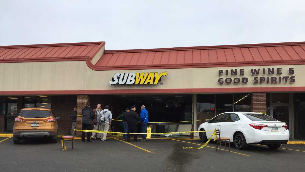 Car crashes into Subway restaurant in Shaler, one person hurt