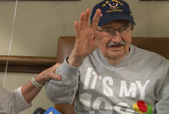 World War II veteran celebrates 100th birthday surrounded by loved ones
