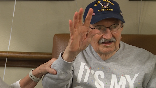 World War II veteran celebrates 100th birthday surrounded by loved ones