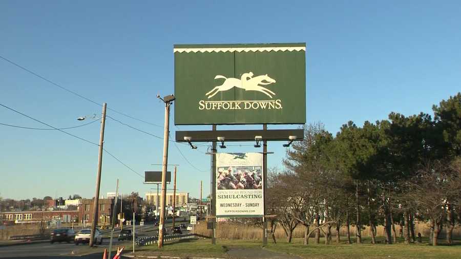 Suffolk Downs racetrack entrance sign