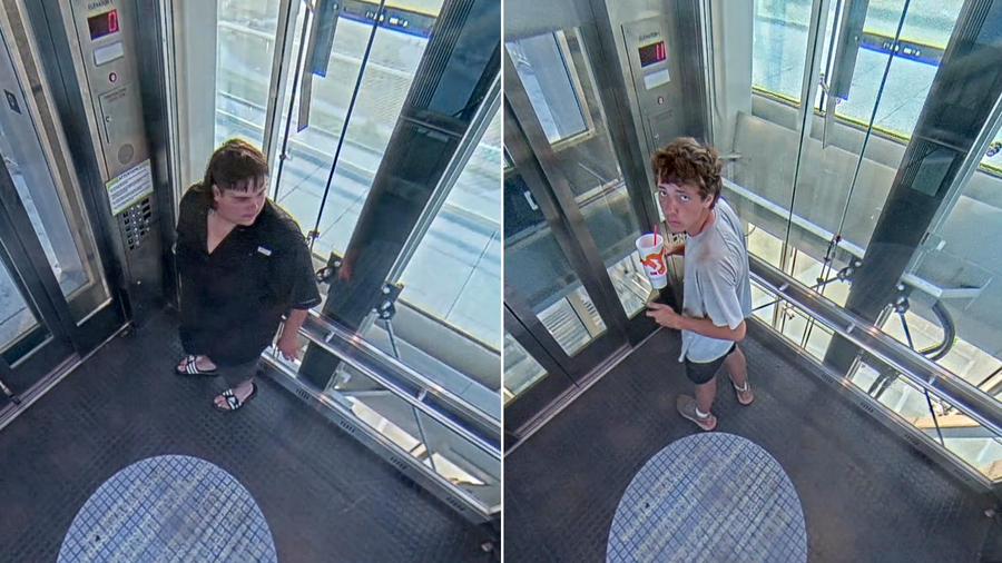 The Blue Ash Police Department is seeking the public's help in identifying two people who broke into the Tower at Summit Park while it was closed for renovations.