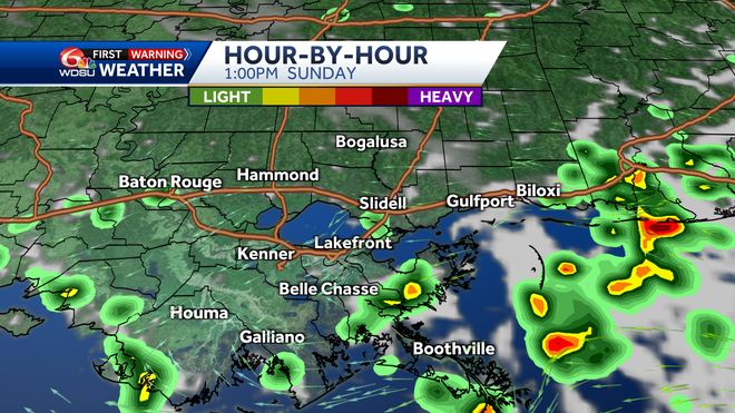 New Orleans weather forecast chance of rain when storms hit