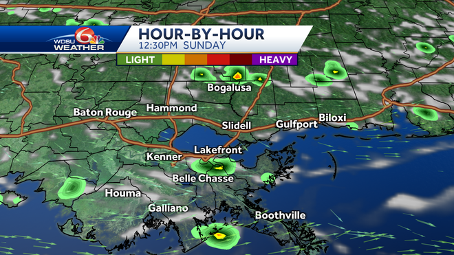 New Orleans heat advisory Sunday storms severe weather