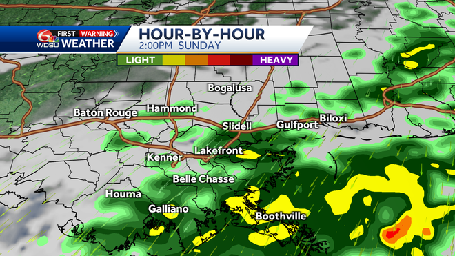 When will it rain New Orleans this weekend rain chances high temp