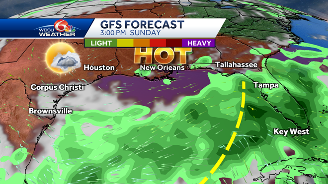 New Orleans forecast heat humidity tropical Gulf of Mexico
