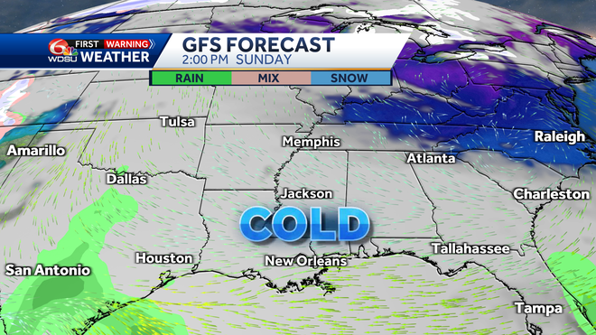 New Orleans forecast how cold will it be low temps this week