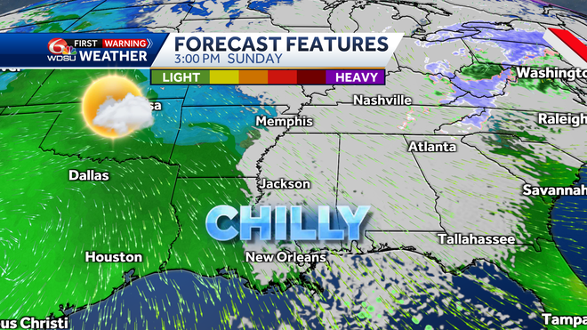 New Orleans storm forecast rain flooding weekend high temps