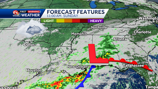When will it rain New Orleans this weekend rain chances high temp
