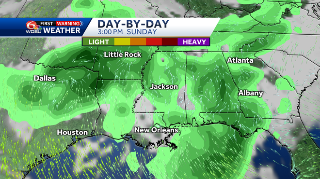 New Orleans weather forecast rain chances high temps rain amounts