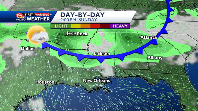New Orleans weather forecast chance of storms time of rain high