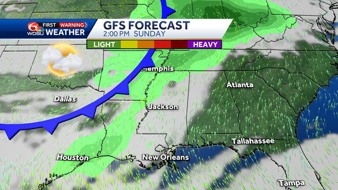 New Orleans weather forecast how cold morning high temp when rain