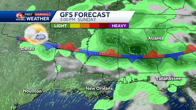 New Orleans weather forecast high temp heat index rain chances