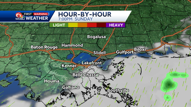 When will it rain New Orleans this weekend rain chances high temp
